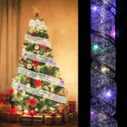 Christmas Tree Ribbon Lights, 6.56Ft Ribbon Lights (Silver, Multicolor Light)