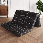Folding Mattress - 4-Inch Twin XL Tri-Fold Mattress with Breathable & Washable C