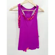 Champion Purple Neon Printed Built In Sports Bra Tank Top Women's Small S NWT