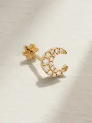 [MARIA TASH] MARIA TASH - Moon 18-karat Gold Diamond Earring - One size One size Gold