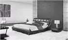 JANSEN KING 3 PIECE BEDSIDE BEDROOM SUITE - LEATHERETTE - ASSORTED
