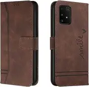 [Lihondar] Compatible with Samsung Galaxy A91 / M80S / S10 Lite Case, Samsung A91 / M80S / S10Lite Case Wallet, PU Leather Folio Flip Cover with Card Holder Magnetic Kickstand Phone Case Cover (Brown)
