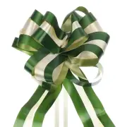 20pcs 7" Large Big Pull Bow Car Gift Wrapping Bows Ribbon, Dark Green/White
