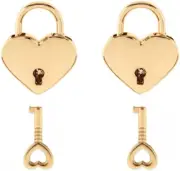 Warmtree Small Metal Heart Shaped Padlock Mini Lock with Key for Jewelry Box Sto