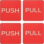 uxcell 2Set Push Pull Door Stickers, 3in Push and Pull Signs Plate Acrylic Vertical Self-Adhesive for Doors Glass Window Business Stores, Square, Red