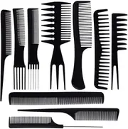 Hair Comb Set, Professional Salon Hair Styling Barber Combs Kit (10 Piece)