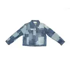 Michael Kors Women Patchwork Denim Jacket Blue Size L 400212
