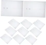 ROMISBABA 12 Pack A4 Size File Pockets Rope Closure Plastic File Folders Office Storage for Business Receipts Checks