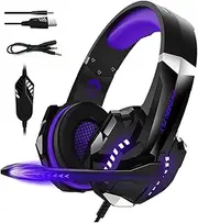 G9000pro Gaming Headset with Noise Isolating 120-degree Adjustable Mic 40mm Driver Unit Wide Compatibility Purple