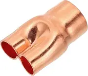 uxcell 7/8" x 1/2" x 1/2" ID Tee Y Type Copper Fitting, 1 Pcs Welding Joint Split Union Intersection for HVAC, Air Conditioning Refrigeration System
