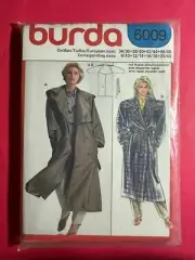 UNCUT Sealed Burda 6009 Women’s Trench Coat Jacket Sewing Pattern