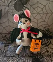 2015 NWT Annalee Retired Halloween Trick or Treat Dracula Mouse 5” Posable