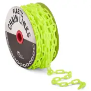100 Foot 1.5" Neon Yellow Plastic Safety Chain Barrier for Parking Crowd Control