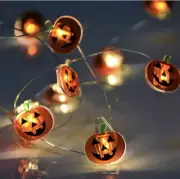 9.8ft 20 LED Halloween Pumpkin String Lights Battery Waterproof Indoor Outdoor