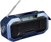 FM：87.5——108MHZ，AM：760——1062kHZ Multifunctional Handheld Radio Solar Crank Dynamo-Powered Am/FM Weather Radio Use Emergency LED Torch Blue