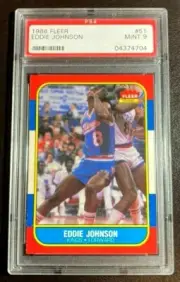 1986 Fleer Basketball #51 Eddie Johnson PSA 9 MINT