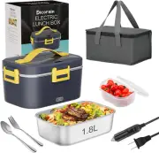 Electric Lunch Box with Temperature Control Function, 100W Heated Lunch Box 1.8L
