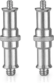 SVRITE 2 Pieces Standard 1/4 to 3/8 inch Metal Male Converter Threaded Screw Adapter Spigot Stud for Studio Light Stand, Hot Shoe/Cold Shoe Adapter, Ball Head