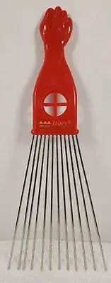 RED wide man woman DETANGLE Styling metal AFRO lift Comb wig long pik Pick Pic