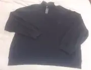 Van Heusen Big & Tall 3XLT Black 1/4 Zip Modern Ribbed Knit Pullover Sweater~yy