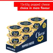 15x 65g Cheesepop snacks, popped cheese in taste Gouda, Cheddar & Goat cheese