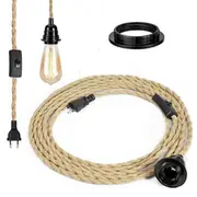 Rope chandelier, retro E27 socket with 4.5 meters electric wire and switch, for rope Suspension lamp (bulb is not included) style2675