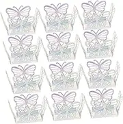 GARIOUANS 50pcs Hollow Candy Wrapper: Butterfly Square Chocolate Packaging For Valentine's Day - Paper Liner For Sweets Truffle Candy Holder