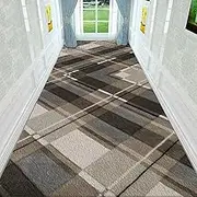 Extra Long Hallway Runner Rug Floor Mat for Living Room Stairs Offices Kitchen Hall Stairs Narrow Runner Rug with Non Slip Backing Non Slip Washable Long Carpet Runner,1.4m x 3m