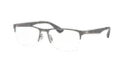 Ray Ban RX6335 Designer Glasses Half Rim Metal Frame -Black Gunmetal Grey Blue