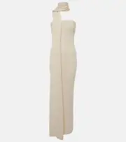 [Magda Butrym] Magda Butrym Scarf-detail linen and cotton maxi dress AU 6 white