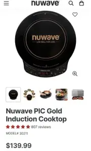 Nuwave Pic Gold Portable Precision Induction Cooktop Model 30211