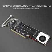 PCIE 4.0 x16 To M.2 M-Key NVME SSD Expansion Card,Supports 4 Nvme M.2 SSD NICE