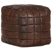 Pouffe Dark Brown 40x40x40 cm Genuine Goat Leather vidaXL