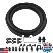 EVIL ENERGY 8AN PTFE Fuel Line Kit, AN8 E85 Nylon Braided Fuel Hose kit 20FT