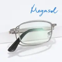 在飛比找momo購物網優惠-【MEGASOL】濾藍光輕薄款摺疊老花眼鏡(視野清晰.時尚美