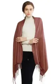 Women's Scarf Pashmina Shawls and Wraps for Evening Dress Bridesmaid Rust