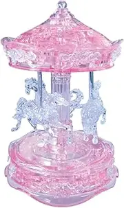 JJ Jeruel Carousel Crystal 3D Puzzle, Pink