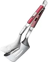 CONGARTENO Stainless Steel Cooking Spatula Tongs Flip Serve for Steak Fish Eggs More 2-in-1 Multi-Function Kitchen Tool