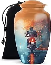 Motorcycle Urns for Human Ashes Adult Man - Large Blue Urns for Adult Human Ashes - Funeral Cremation for Mom, Dad, Men & Women - 10 Inch Memorial Tribute