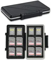 24 Slots Memory Card Case Storage Holder for 12 SD SDHC SDXC Card + 12 Cfexpress
