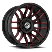 20x9 XF Off-Road XF-232 Gloss Black & Red Milled Wheel 6x135/6x5.5 (0mm)