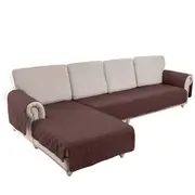 L Shape Sectional Couch Covers 2-Piece 100% Waterproof Pet Couch Covers for Sectional Sofa Washable(Left Chaise + 2/3 Seat Sofa, Coffee)