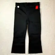 Spanx Womens Cropped Flare Jeans Black Wash Raw Hem Comfy Coastal Boho Sz 2X NWT