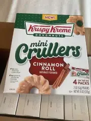 Krispy Kreme Mini Crullers Cinnamon Roll - 4 On-the-Go 2 oz packs - Lot of 6
