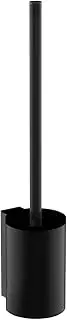 [Emco] Aura Toilet Brush Set Without Lid, Round Container for Toilet Brush Made of Aluminium, High-Quality Toilet Brush for Wall Mounting, Matte Black