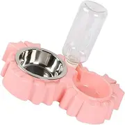 VICASKY Double Cat Bowl with Automatic Waterer Nonslip Design Feature for Dogs and Cats Durable