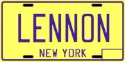 John Lennon The Beatles 1980 New York License Plate