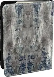 [EdWal] Abstract Blue Print Passport Cover with Credit Card Holder Leather Passport Case, for Women Men Family ID Travel, Black, One Size