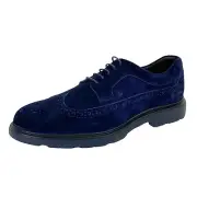 D95 scarpa uomo HOGAN H393 DERBY suede blue shoes men