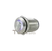 Tesi POCO 12MM LED Momentary Push Button Guitar Kill Switch Stnls Steel/White